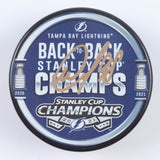 Mikhail Sergachev Signed Tampa Bay Lightning 2021 Stanley Cup Champs Puck (JSA)