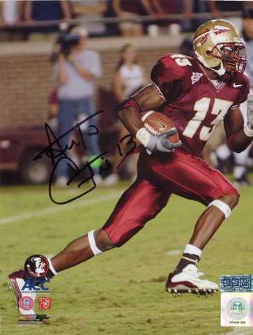 ANTONIO CROMARTIE AUTOGRAPHED FLORIDA STATE SEMINOLES 8x10 PHOTO COA