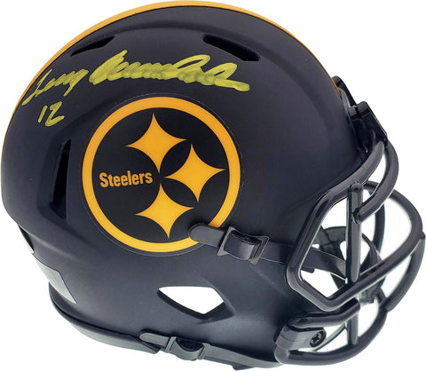 TERRY BRADSHAW AUTOGRAPHED ECLIPSE BLACK SPEED MINI HELMET BECKETT 165928