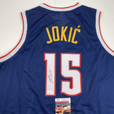 Autographed/Signed Nikola Jokic Denver Dark Blue Basketball Jersey JSA COA