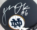 Jeremiah Owusu-Koramoah Autographed Notre Dame Alt. Schutt Mini Helmet-BAW Holo