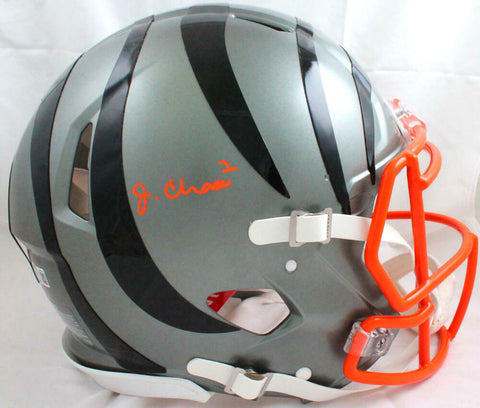 Ja'Marr Chase Signed Bengals Flash F/S Speed Authentic Helmet -Beckett W Holo