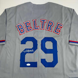 Autographed/Signed Adrian Beltre Texas Grey Baseball Jersey JSA COA