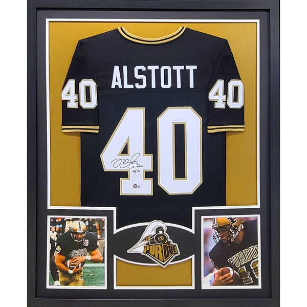 Mike Alstott Autographed Signed Framed Purdue Boilermakers Jersey BECKETT BAS