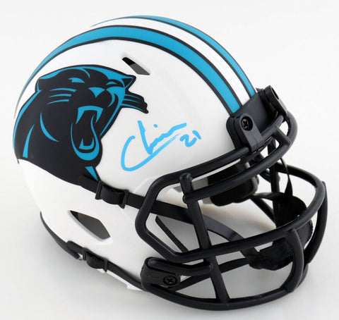 JEREMY CHINN AUTOGRAPHED CAROLINA PANTHERS LUNAR SPEED MINI HELMET BECKETT