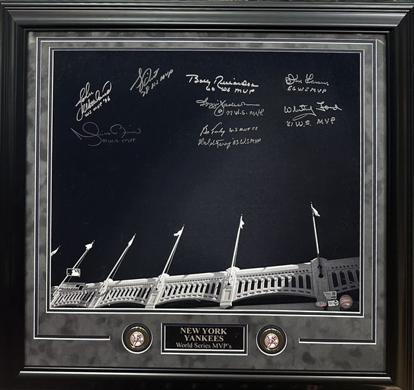 NY Yankees Stadium WS MVPs Signed 20x24 Framed Photo Rivera Ford Auto Fanatics