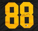 Pat Freiermuth Autographed Black Yellow Pro Style Jersey - Beckett W Hologram