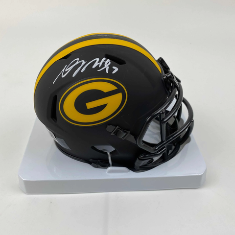 Autographed/Signed Davante Adams Green Bay Packers Eclipse Mini Helmet BAS COA