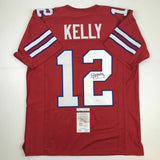 Autographed/Signed JIM KELLY Buffalo Red Football Jersey JSA COA Auto