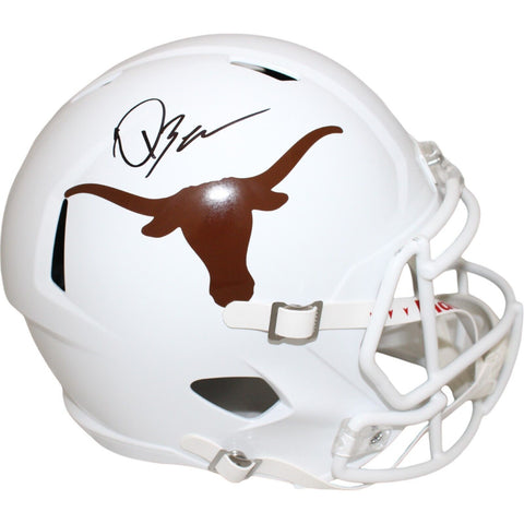 Quinn Ewers Autographed Texas Longhorns F/S Speed Helmet Beckett 47624