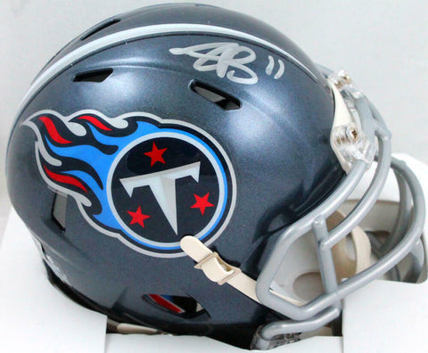 AJ Brown Autographed Tennessee Titans Speed Mini Helmet-Beckett W Hologram