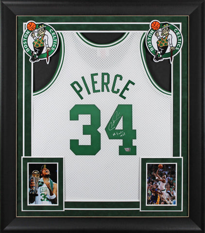 Celtics Paul Pierce "08 Finals MVP" Signed White M&N HWC Framed Jersey Fan