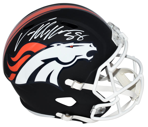 VON MILLER AUTOGRAPHED DENVER BRONCOS FLAT BLACK FULL SIZE SPEED HELMET JSA