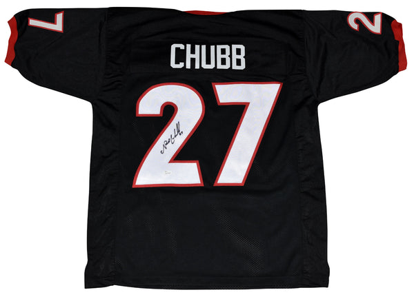 NICK CHUBB SIGNED AUTOGRAPHED GEORGIA BULLDOGS #27 BLACK JERSEY JSA