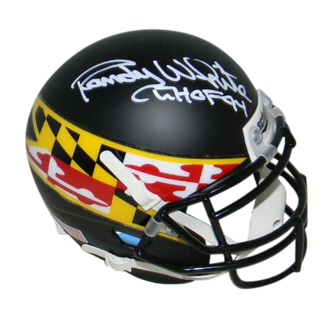 RANDY WHITE SIGNED AUTOGRAPHED MARYLAND TERRAPINS MATTE BLACK MINI HELMET JSA