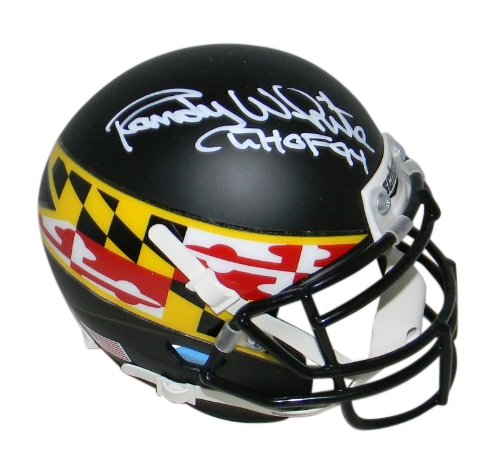 RANDY WHITE SIGNED AUTOGRAPHED MARYLAND TERRAPINS MATTE BLACK MINI HELMET JSA