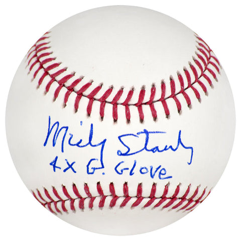 Mickey Stanley Signed Rawlings Official MLB Baseball w/4x G.Glove (SCHWARTZ COA)