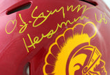 OJ Simpson Signed USC Trojans F/S Speed Authentic Helmet w/ Insc - JSA W Auth