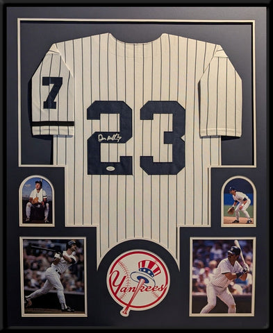 FRAMED NEW YORK YANKEES DON MATTINGLY AUTOGRAPHED SIGNED JERSEY JSA COA