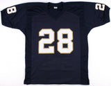 Rocky Bleier Signed Notre Dame Fighting Irish Highlight Stat Jersey (JSA COA)