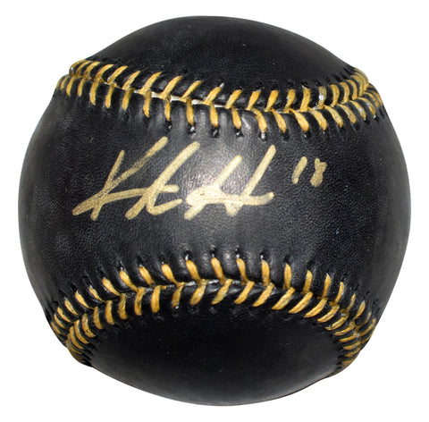 KESTON HIURA SIGNED MILWAUKEE BREWERS BLACK GOLD OFFICIAL MLB BASEBALL BECKETT