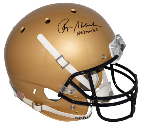 ROGER STAUBACH SIGNED NAVAL NAVY MIDSHIPMEN GOLD FULL SIZE HELMET W/ HEISMAN 63