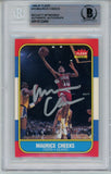 Maurice Cheeks Autographed 1986 Fleer #16 Trading Card Beckett 43955