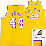 LOS ANGELES LAKERS JERRY WEST AUTOGRAPHED YELLOW JERSEY BECKETT BAS 234693