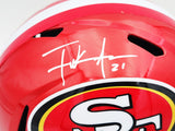 FRANK GORE AUTOGRAPHED 49ERS FLASH RED FULL SIZE SPEED HELMET BECKETT 231915