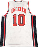 TEAM USA CLYDE DREXLER AUTOGRAPHED SIGNED WHITE JERSEY JSA STOCK #228813