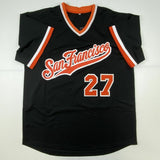 Autographed/Signed JUAN MARICHAL San Francisco Black Baseball Jersey JSA COA