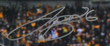 LeVeon Signed Pittsburgh Framed 16x20 Action Photo-Black Jersey Color Rush