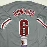 Autographed/Signed RYAN HOWARD 06 MVP Philadelphia Grey Baseball Jersey JSA COA