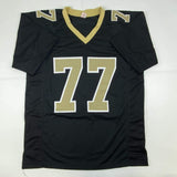 Autographed/Signed Willie Roaf HOF 2012 New Orleans Black Jersey JSA COA