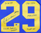 Rams Eric Dickerson "Career Stat" Signed Blue Mitchell & Ness Jersey BAS Witness