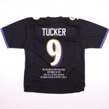 Justin Tucker Signed Baltimore Ravens Stat Jersey (JSA COA) NFL Record 66 Yd FG