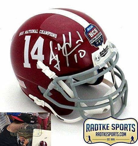 AJ McCarron Signed Alabama Crimson Tide 2011 BCS Commemorative Mini Helmet