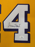 FRAMED L.A. LAKERS JERRY WEST AUTOGRAPHED SIGNED JERSEY JSA COA