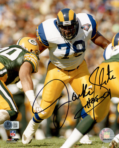 Jackie Slater Autographed Los Angeles Rams 8x10 Photo HOF Beckett 47764