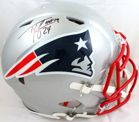 Ty Law Autographed Patriots F/S Speed Authentic Helmet w/HOF-Beckett W Hologram