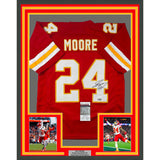 Framed Autographed/Signed Skyy Moore 33x42 Kansas City Red Jersey JSA COA