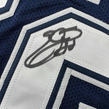 Framed Autographed/Signed Emmitt Smith 33x42 Dallas Blue Football Jersey BAS COA