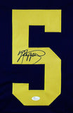 Jabrill Peppers Signed Framed Michigan Wolverines Custom Blue Jersey