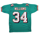 Ricky Williams Signed Miami Custom Teal Jersey with "Errick Miron AKA" Insc