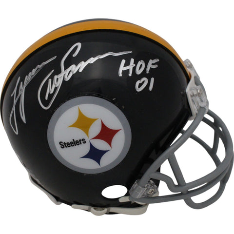 Lynn Swann Autographed Pittsburgh Steelers VSR4 Mini Helmet HOF Beckett 46598