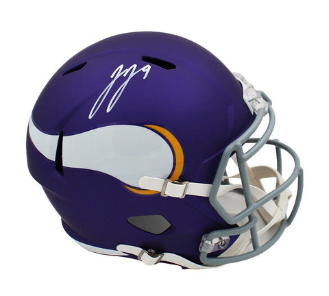 JJ McCarthy Signed Minnesota Vikings Speed Full Size Alternate NFL Helmet