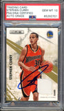 2010 Rookies & Stars Jersey #/299 Stephen Curry RC PSA/DNA Auto GEM MINT 10