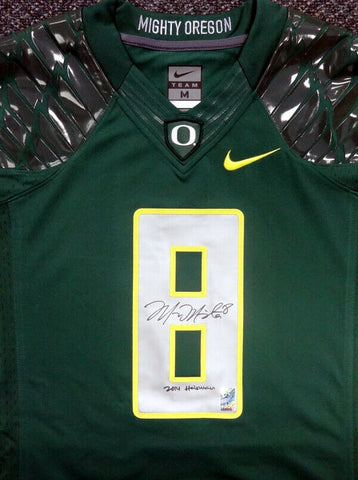 OREGON MARCUS MARIOTA AUTOGRAPHED SIGNED NIKE JERSEY 2014 HEISMAN SZ M MM 89855