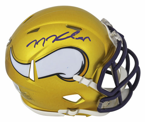 Vikings T.J. Hockenson Authentic Signed Alternate Flash Speed Mini Helmet BAS