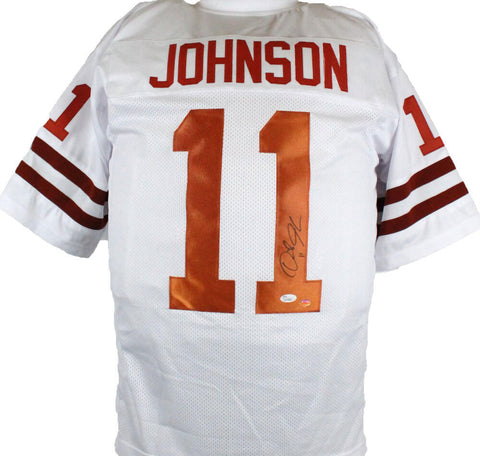 Derrick Johnson Autographed White College Style Jersey-JSA *Black